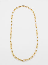 22K Gold Plate Paper Clip Chain Necklace