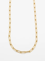 22K Gold Plate Paper Clip Chain Necklace