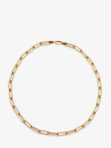 22K Gold Plate Paper Clip Chain Necklace