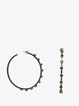 Green Emerald Large Hoops Earrings