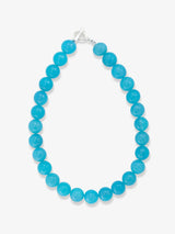 Sea Blue Chalcedony Beaded Necklace