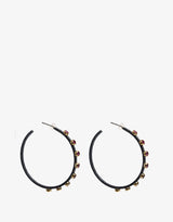 Bezel-Set Ruby Large Hoop Earrings