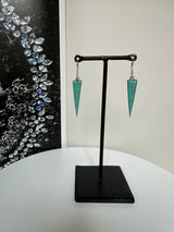 Turquoise Triangle Earrings In Sterling Silver
