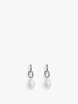 Cultured Freshwater Pearl Drop Earrings in Silver