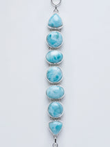 Natural Larimar Bracelet Handcrafted in 925 Sterling Silver.