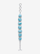 Natural Larimar Bracelet Handcrafted in 925 Sterling Silver.