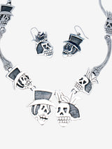 Large Kings & Queens Skull Necklace in Silver