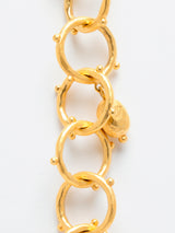 24K Gold Chain Bracelet with Silver