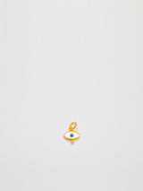 24K Gold Mother of Pearl Evil Eye Pendent with Diamond