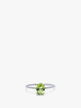 Natural Peridot Ring in Sterling Silver