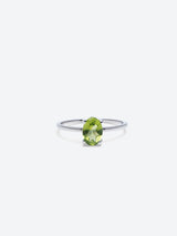 Natural Peridot Ring in Sterling Silver