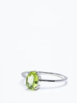 Natural Peridot Ring in Sterling Silver