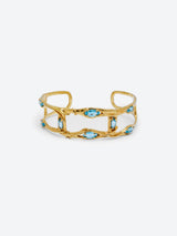18K Yellow Gold & London blue topaz Brangle