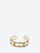18K Yellow Gold & London blue topaz Brangle