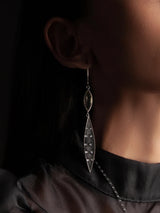 Yellow Quartz Internal Pyramids Earrings