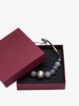 24K Gold Gray Agate Beads Necklace