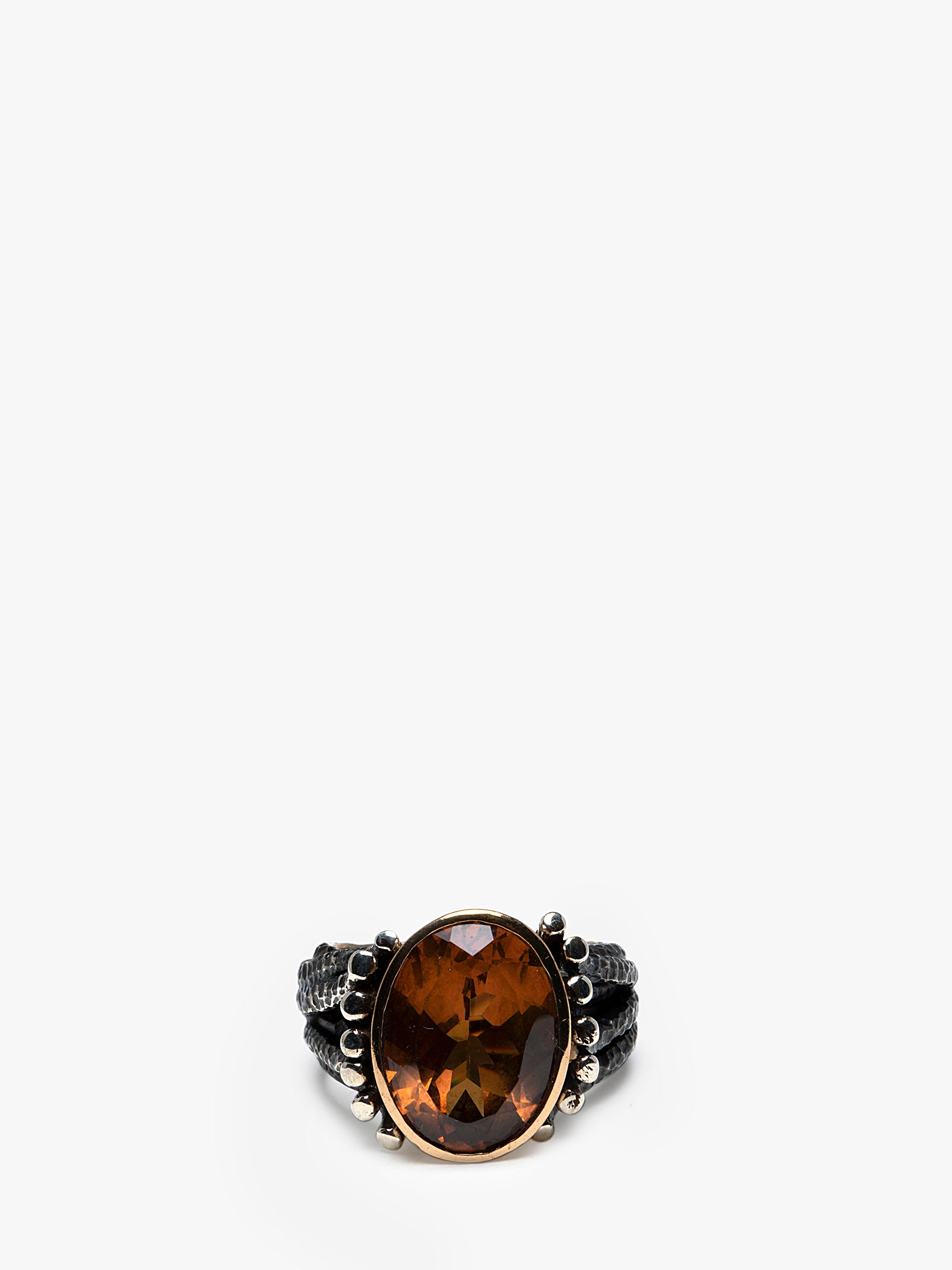 Nature Garnet Ring In  Sterling Silver