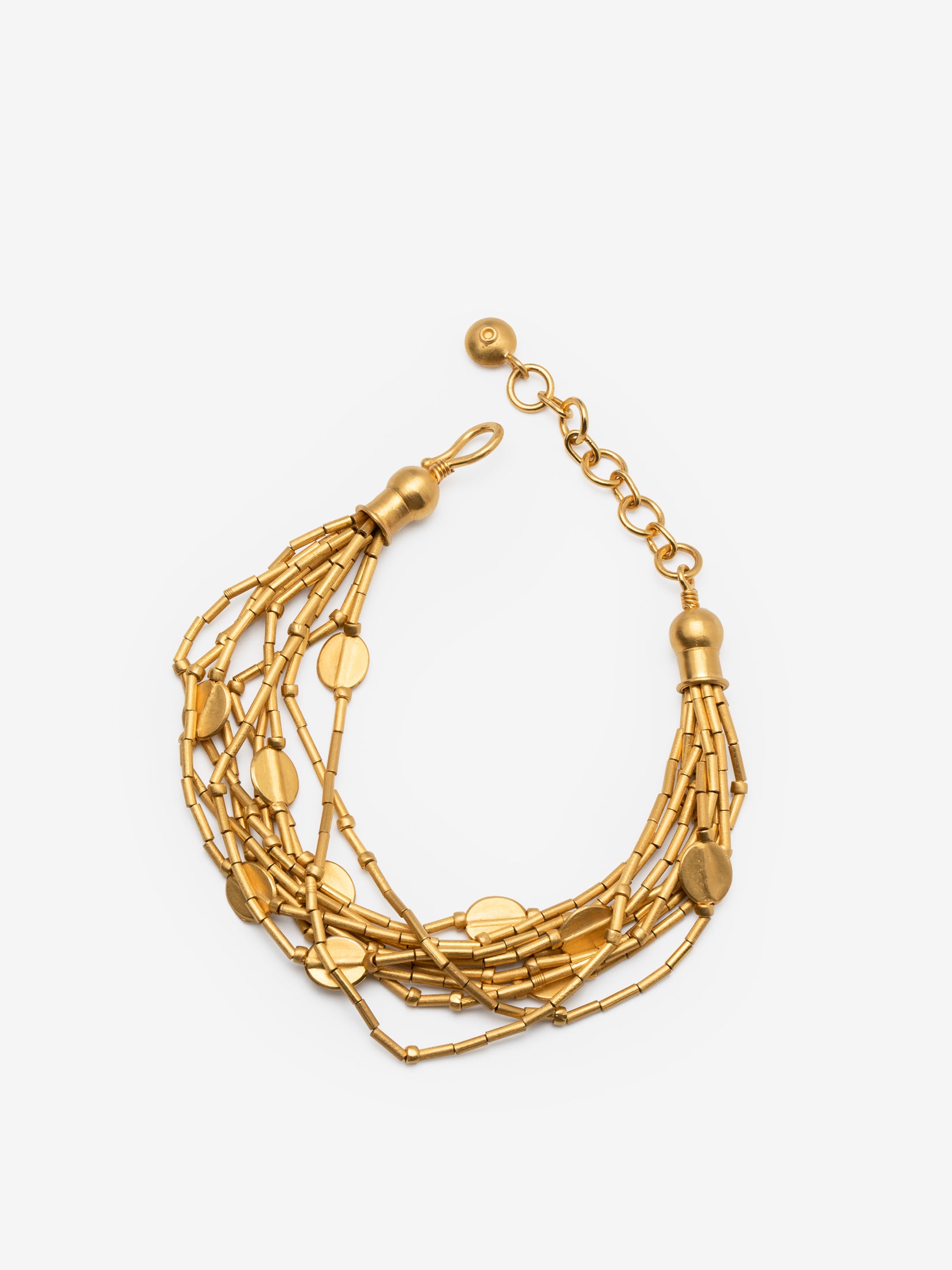 24K Gold Links Bracelet With Silver