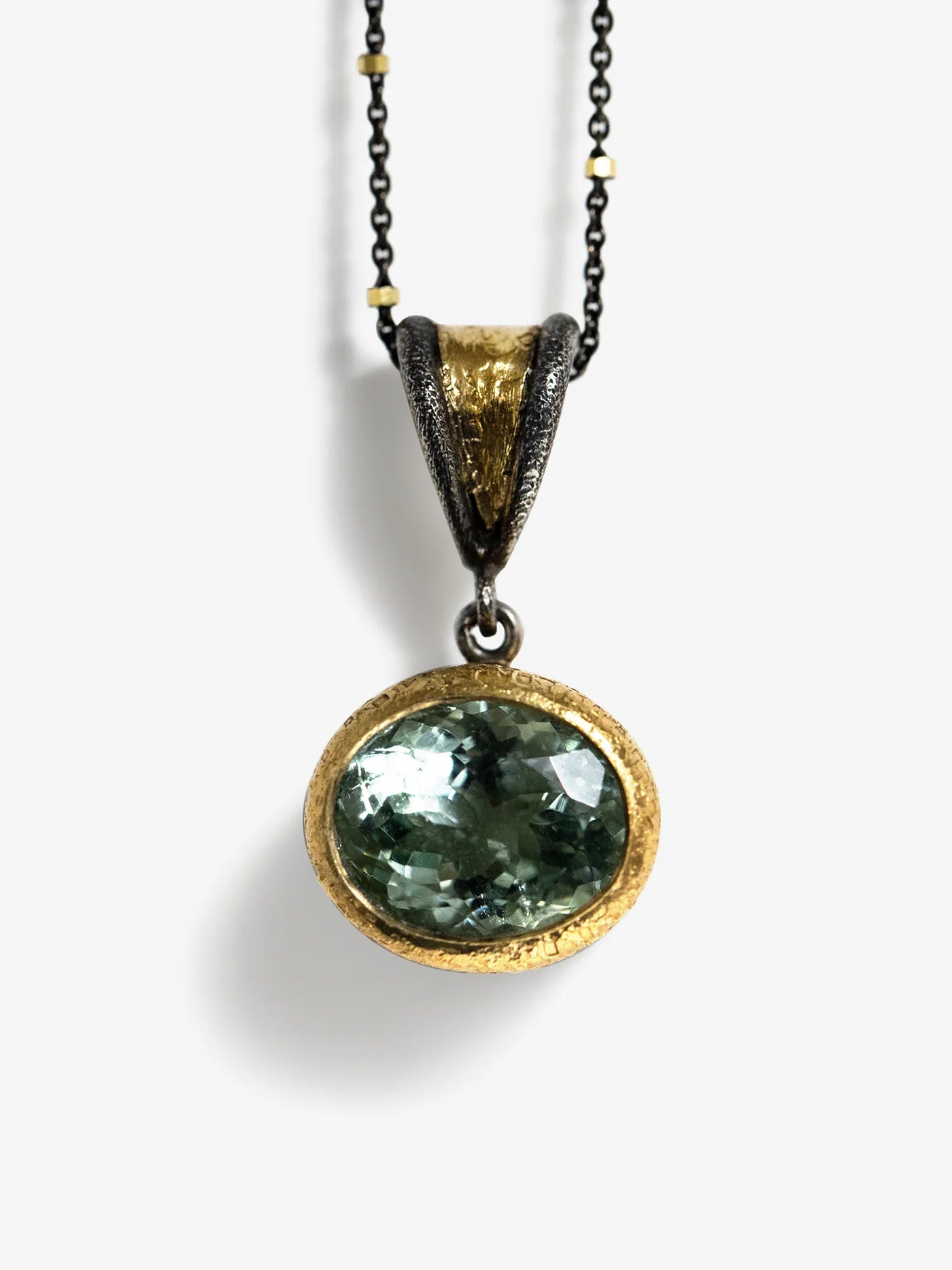 24K Gold Aquamarine Necklace