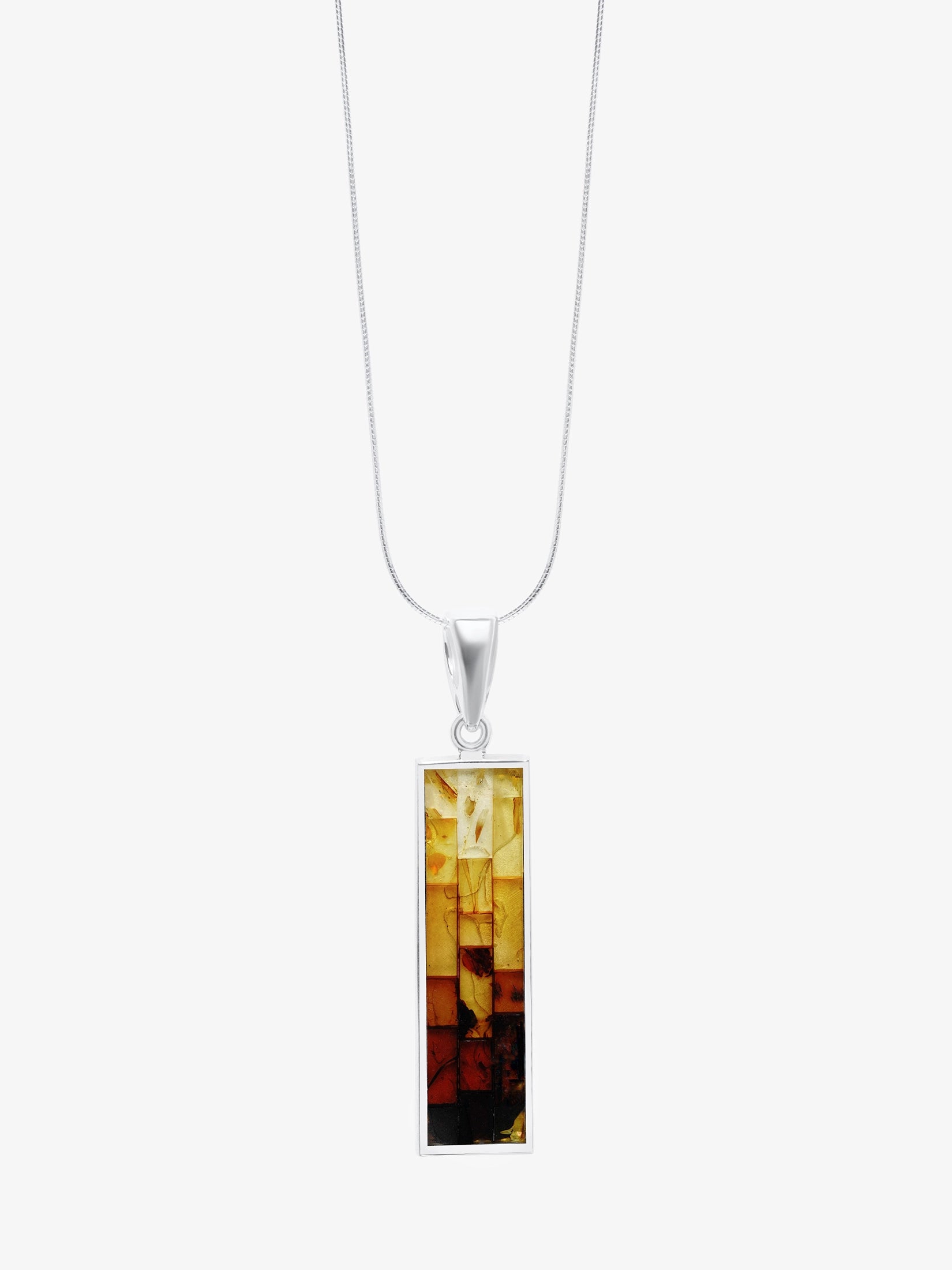  Natural Baltic Amber Necklace In Sterling Silver