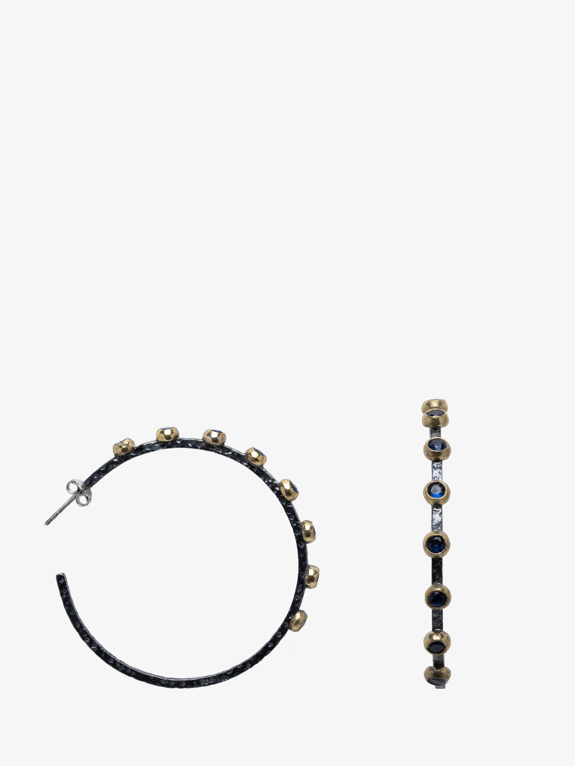 Medium Sapphire Hoops Earrings