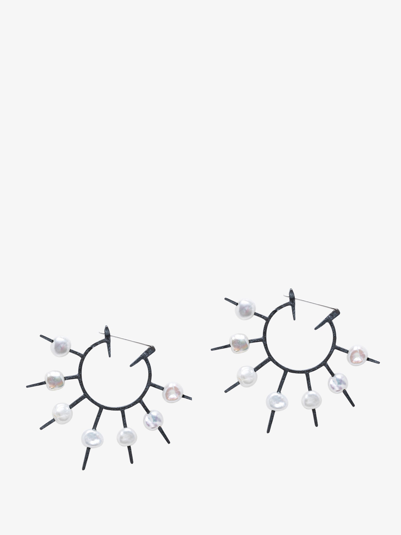 Unique Fresh Pearl Hoop Earrings