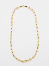 22K Gold Plate Paper Clip Chain Necklace