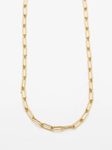 22K Gold Plate Paper Clip Chain Necklace