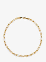 22K Gold Plate Paper Clip Chain Necklace