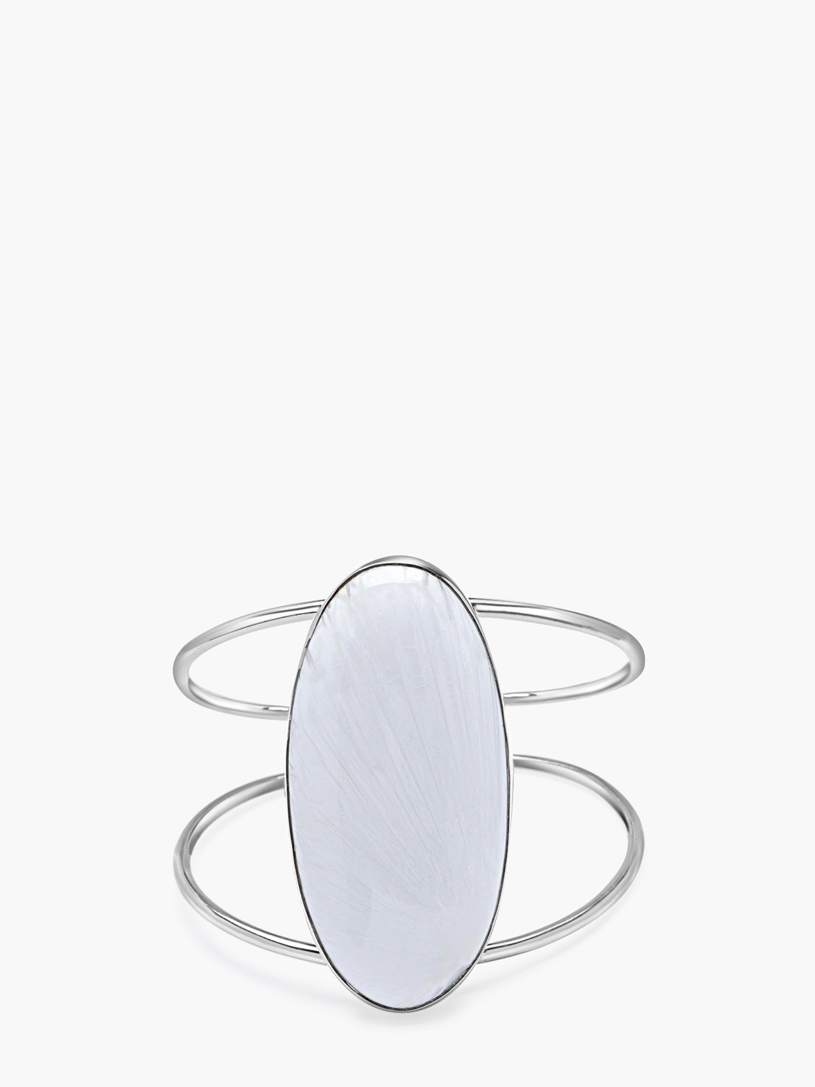 Natural Scolecite White Cuff Bangle