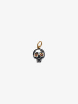 24K Gold Ruby Skull Pendant With Silver