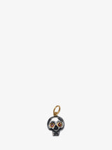 24K Gold Ruby Skull Pendant With Silver