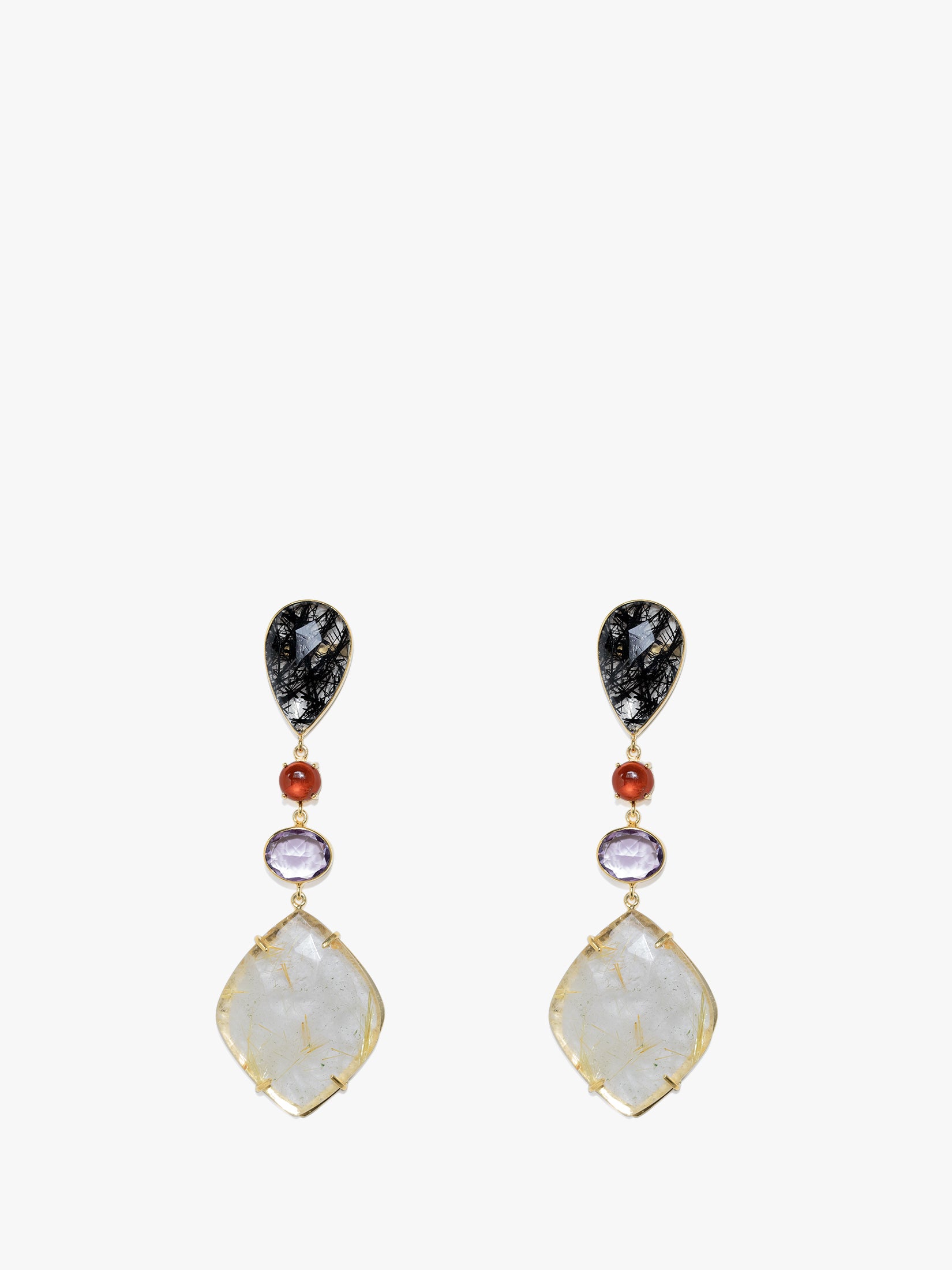 Large 4-Stone Drop Earrings