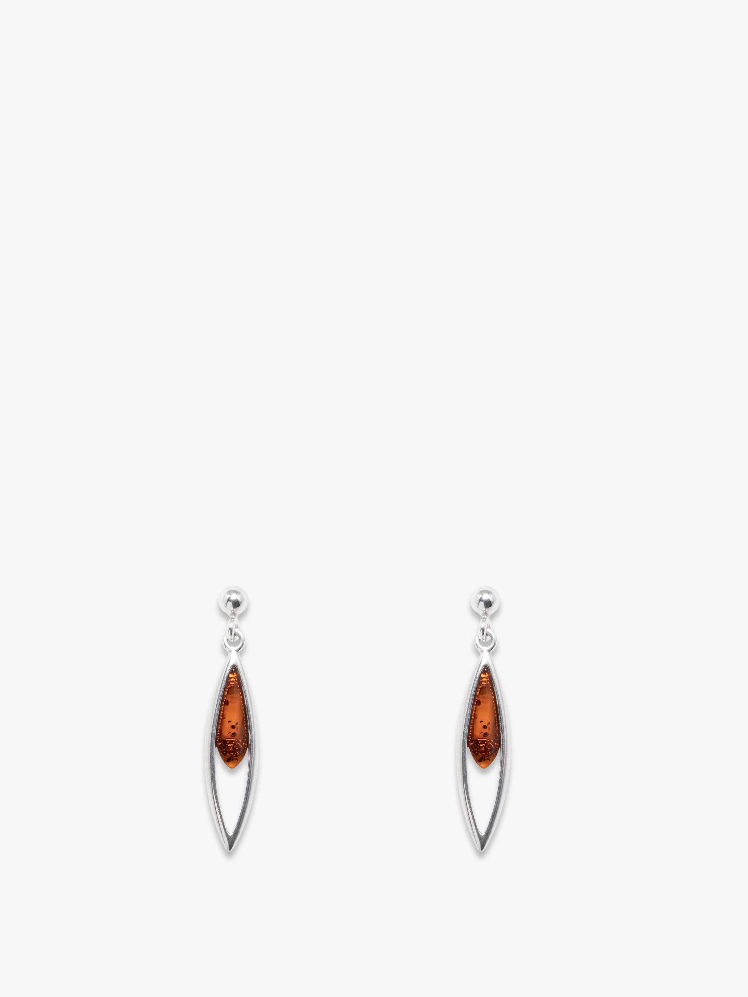 Sterling Silver Mini Amber Earrings
