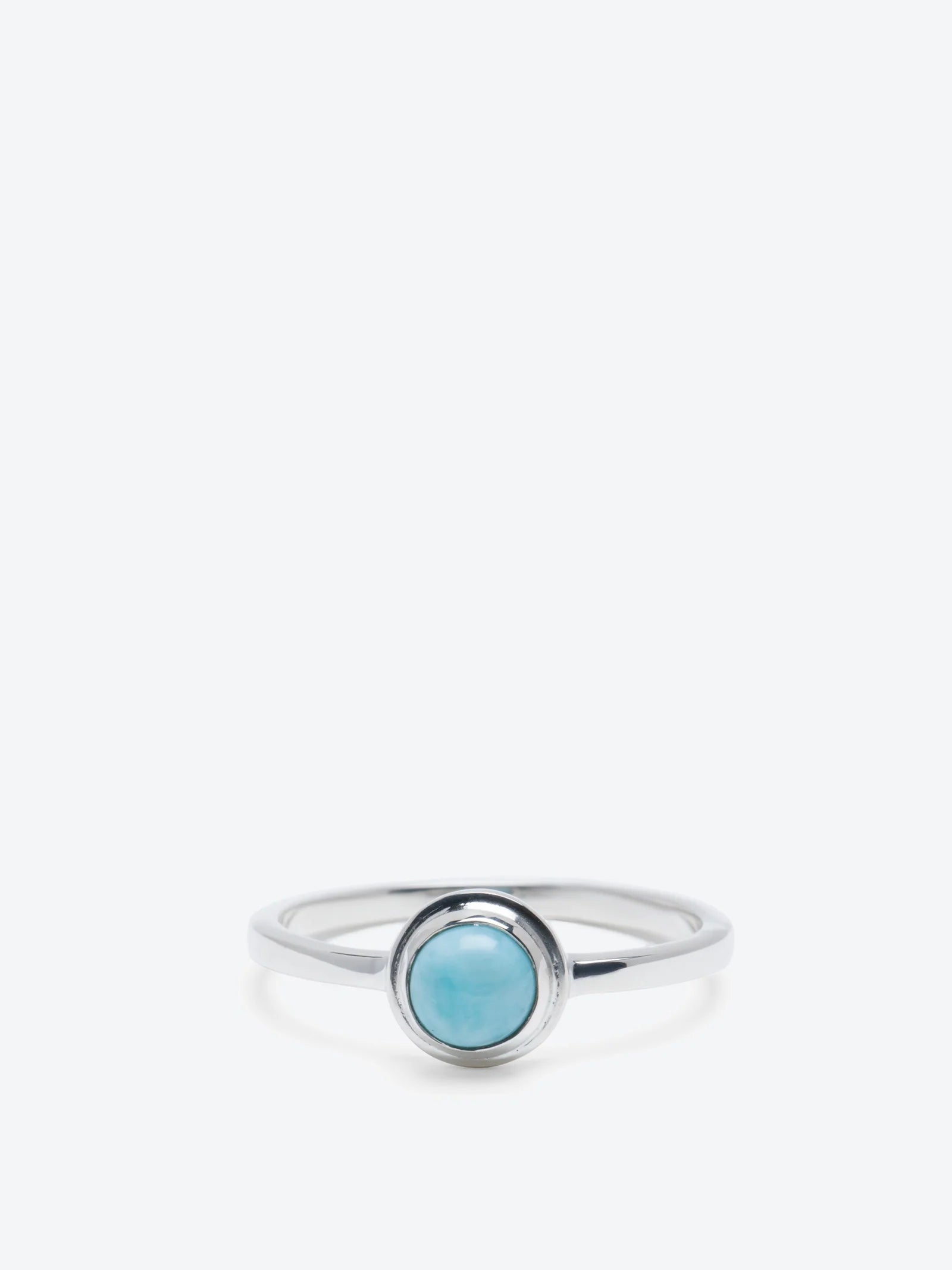 Mini Larimar Ring In Sterling Silver