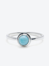 Mini Larimar Ring In Sterling Silver