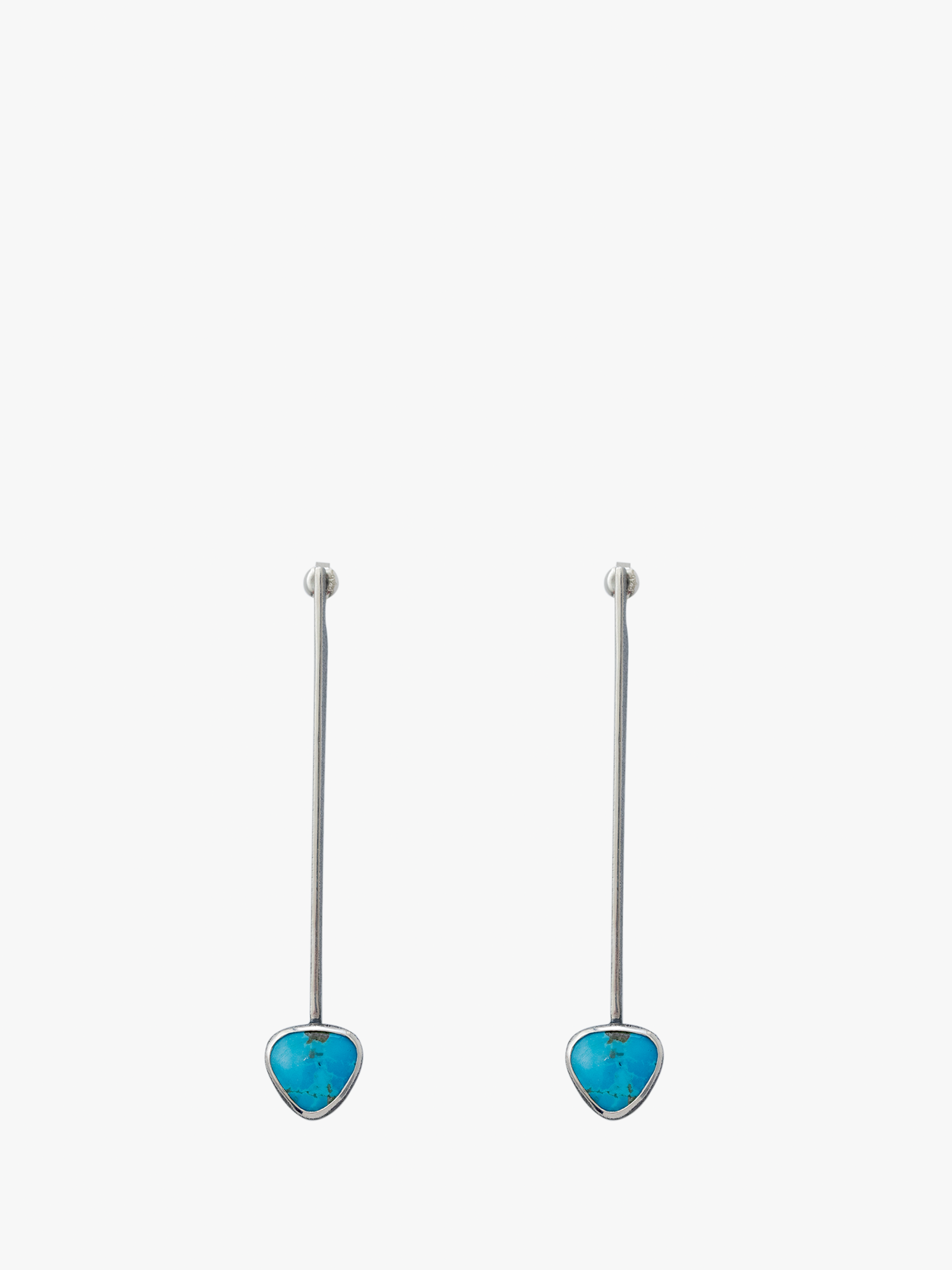 Turquoise Heart Earrings In Sterling Silver
