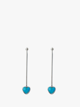 Turquoise Heart Earrings In Sterling Silver
