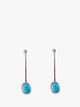 Turquoise Heart Earrings In Sterling Silver