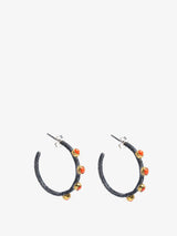 Coral Starlet Hoop Earrings