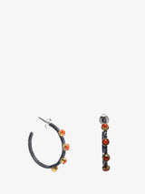 Coral Starlet Hoop Earrings