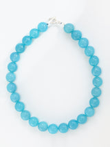 Sea Blue Chalcedony Beaded Necklace