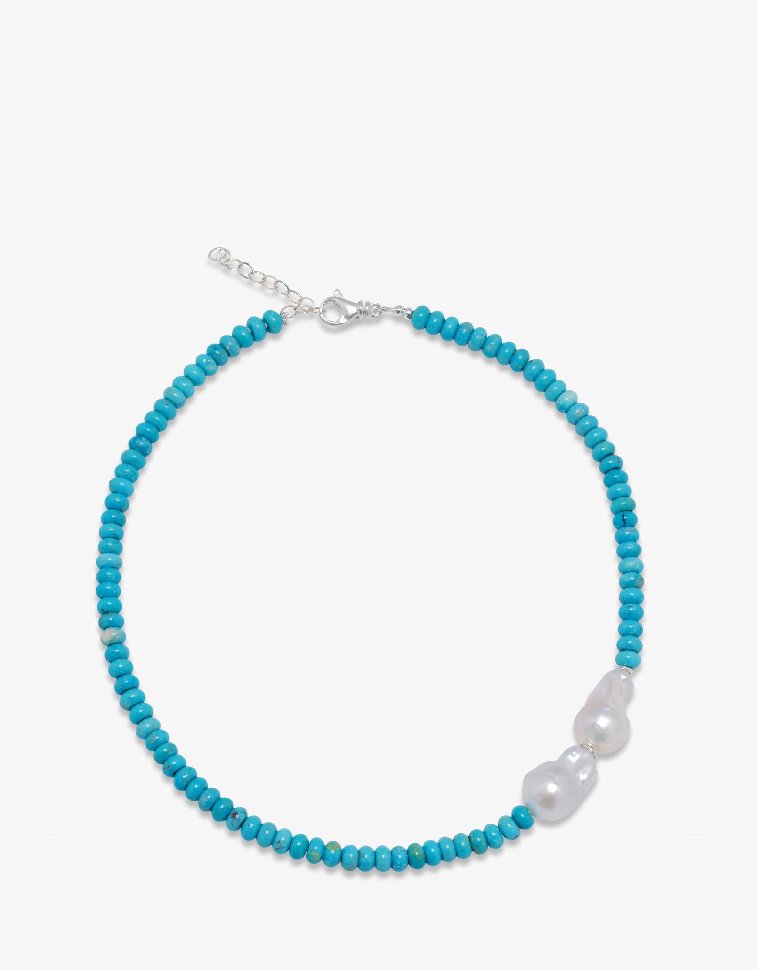 Sleeping Beauty Turquoise And Baroque Pearl Necklace