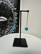 Turquoise Heart Earrings In Sterling Silver