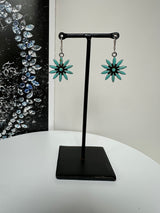 Sterling Silver Turquoise Flower Earrings