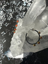Coral Starlet Hoop Earrings