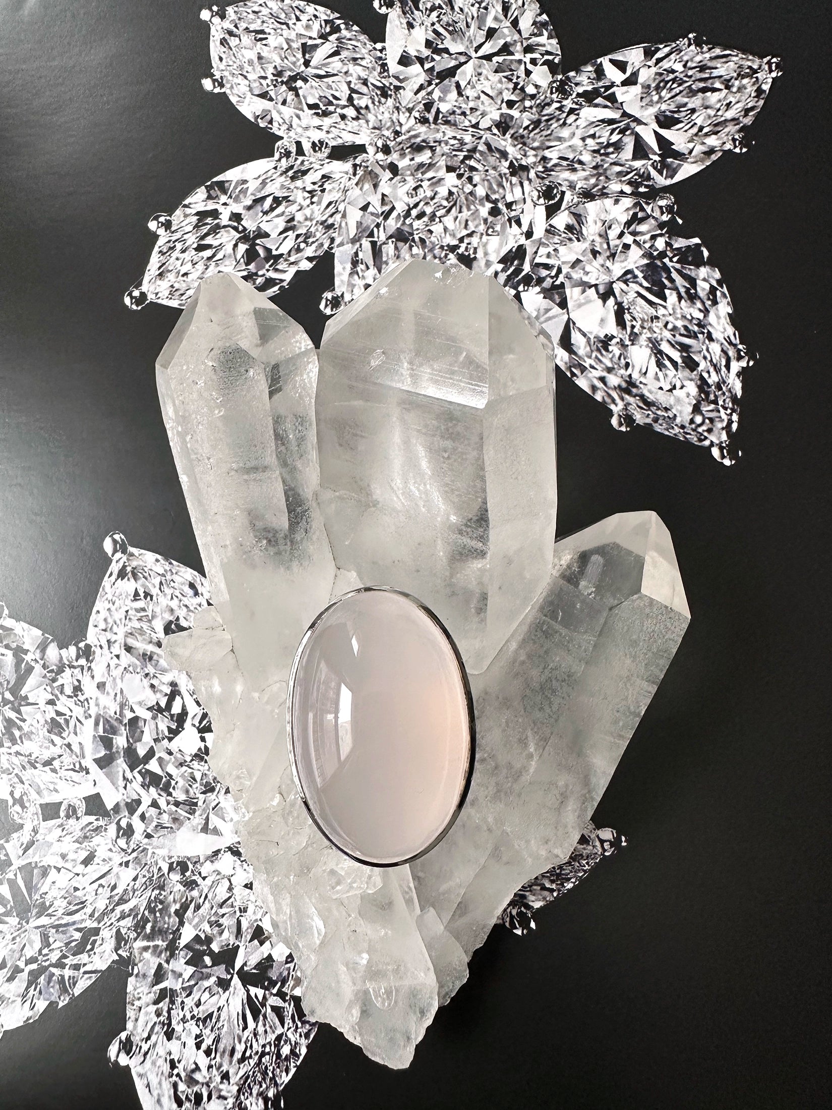 Large Oval Rose Quartz Ring