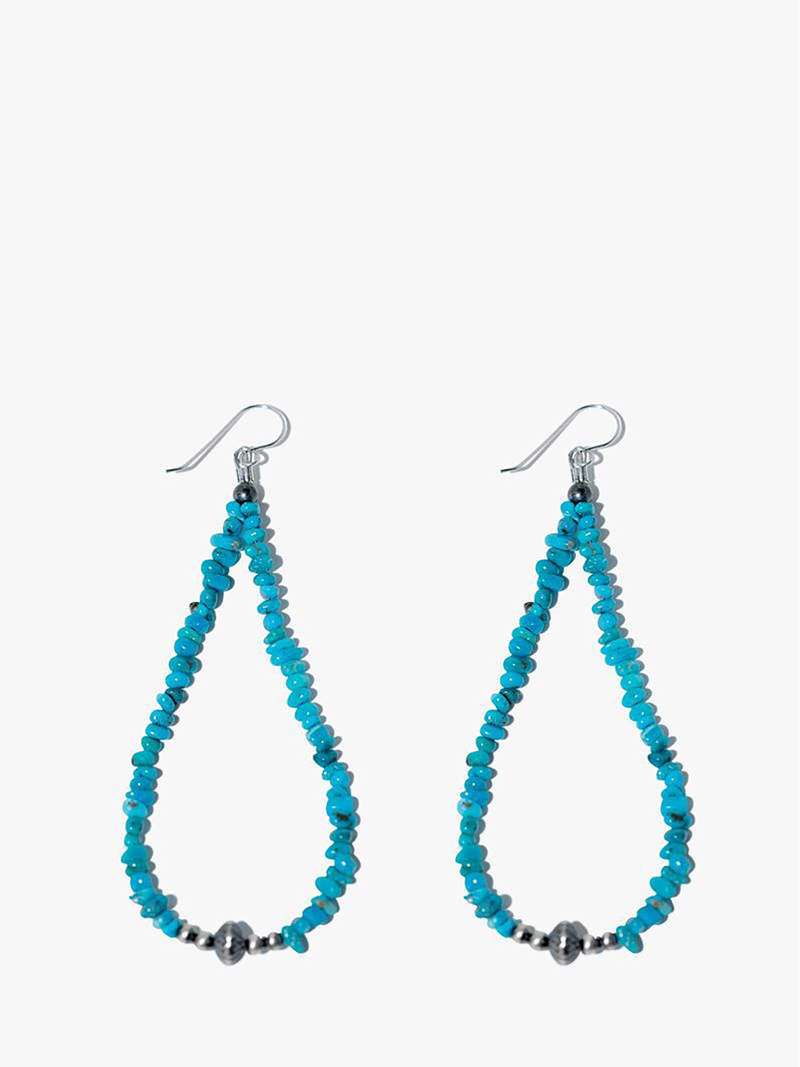 Sterling Silver Turquoise Hoops Earrings