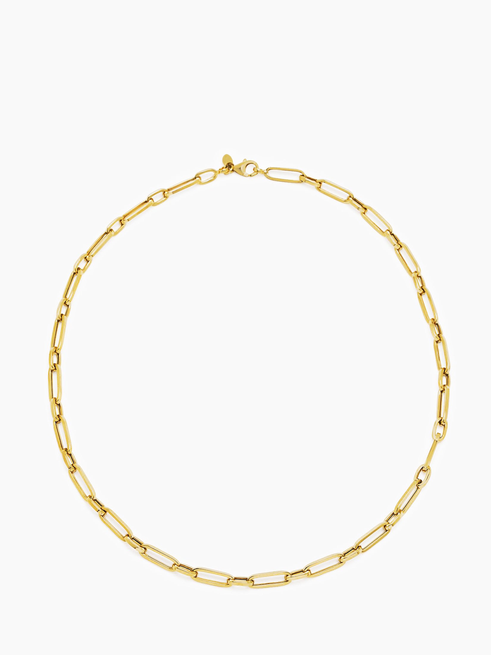 14K Yellow Gold Paper-Clip Chain Necklace