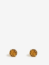 14K Gold Citrine Stud Earrings